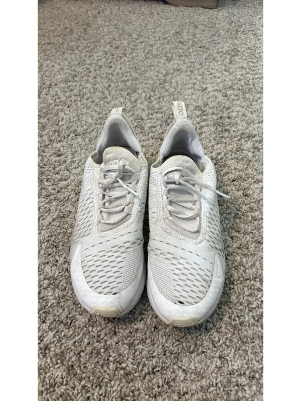 Nike Women Air Max 270 943345-103 White Running Shoes Sneakers Size 8.5 W (7 Y)